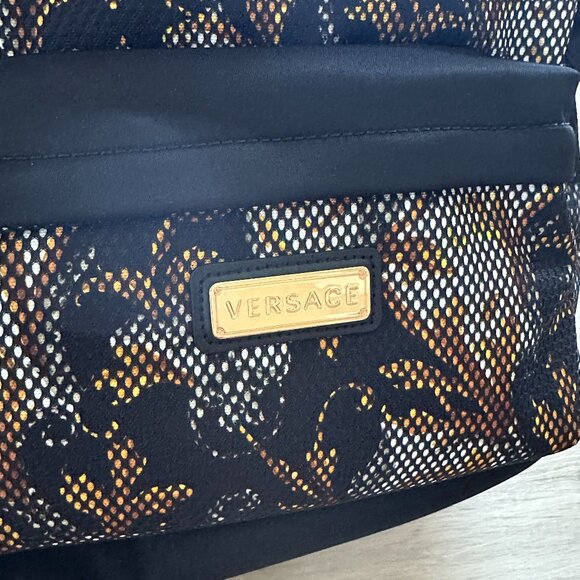 NEW Versace Black Backpack in Acanthus Mesh Nylon with Baroque Design main image 6